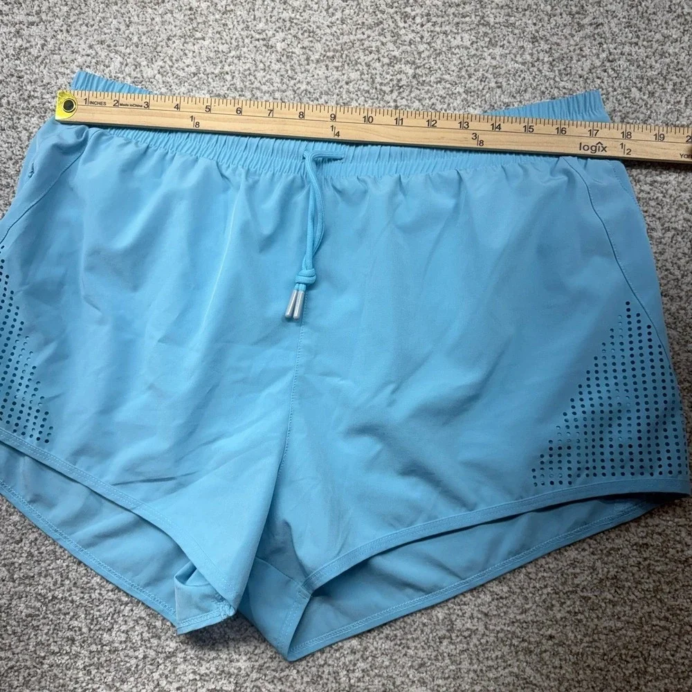 Women's ZYIA Active Sky Blue Athletic Running Pocket Lined Sprint Shorts Size XL